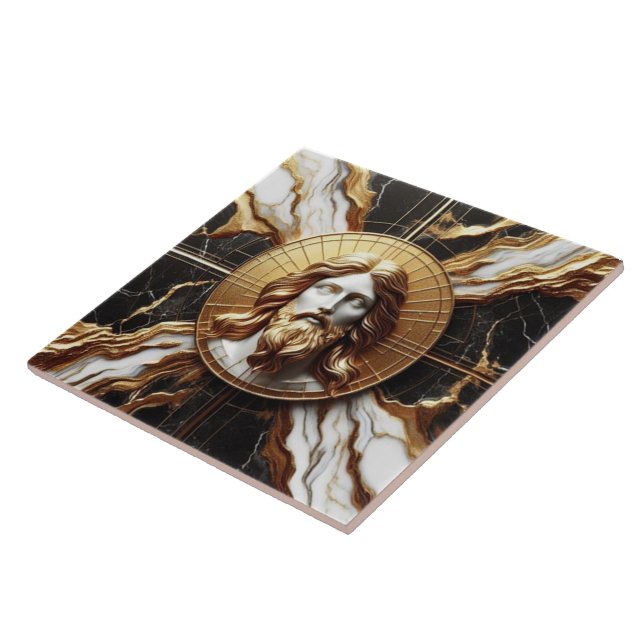 Presença Eetérea Face de Jesus Esculpida em Marble (Lateral)