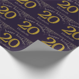 Presente 20 Papel Dourado de Aperfeiçoamento de Aniversário