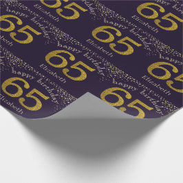 Presente 65 Papel Dourado de Aperfeiçoamento de Aniversário