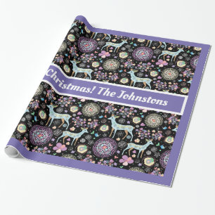 Presente Abstrato e papel de enrolamento da Lavanda