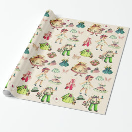Presente Adorável boneca de papel estilo vintage e roupas
