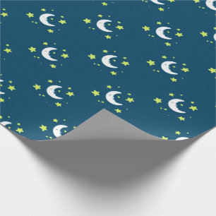 Presente Amarelo da lua & das estrelas no papel de