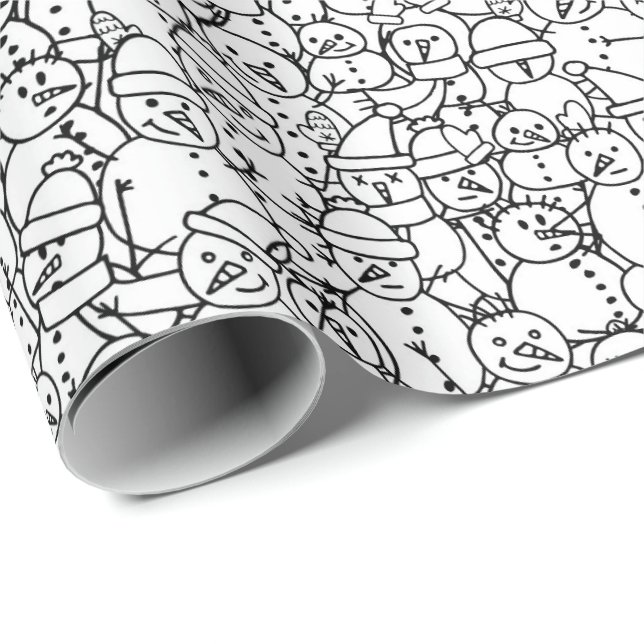 Presente Amigos de Neve - Crianças Colorindo Papel de Molda (Ponta do rolo)
