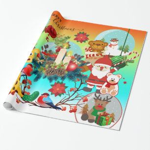 Presente Animais Bons E Coloridos Papel De Embalagem De Nat
