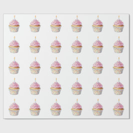 Presente Aniversário de papel de enrolamento de Cupcakes