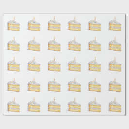 Presente Aniversário de papel de moldagem por fatia de bolo