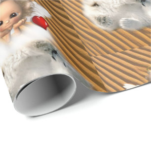 Presente Anjo de papel de enrolamento brilhante