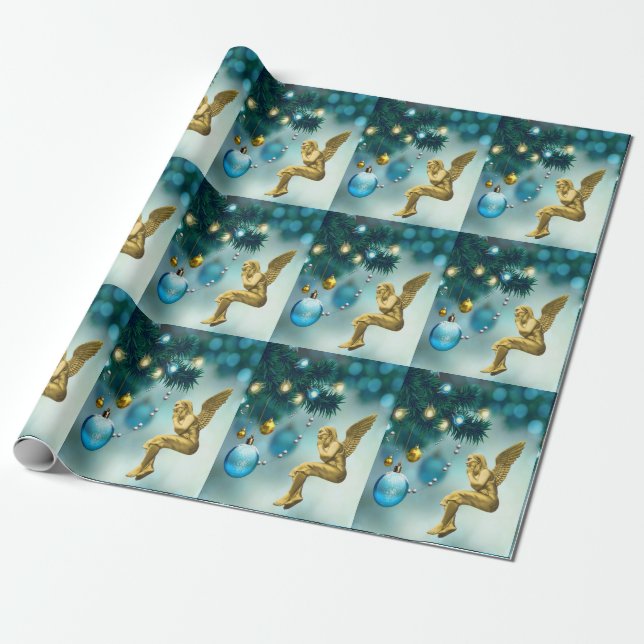 Presente Anjo de Papel de Moldagem de Natal (Desenrolado)