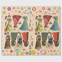 Antiguidade Vintage Bonecas vitorianas de papel co