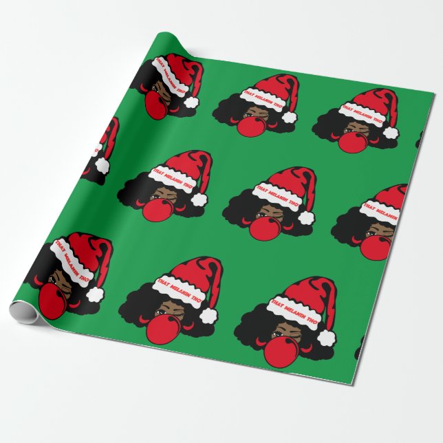 Presente Aquele Papel De Moldagem De Natal Melanin® (Desenrolado)