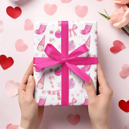 Presente Arco de Natal rosa e papel de moldagem em flocos d