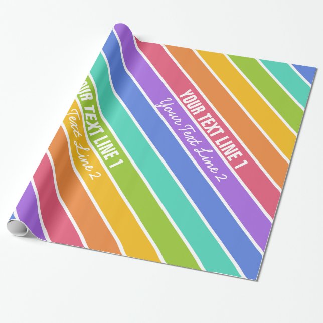 Presente Arco-Íris Cores de papel personalizado de empacota (Desenrolado)