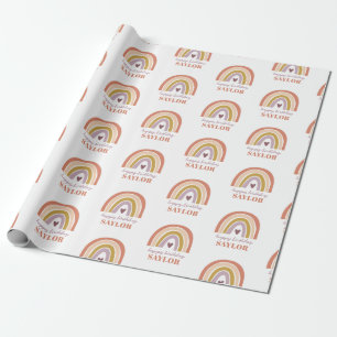 Presente Arco-Íris Pêssego Púrpura Papel de Arrastamento de
