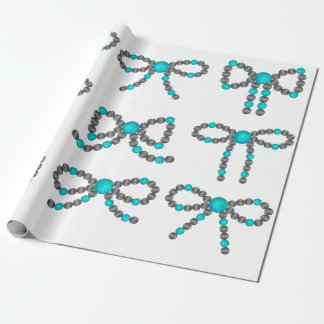 Presente Arco Navajo Pearl com papel de enrolamento em turq