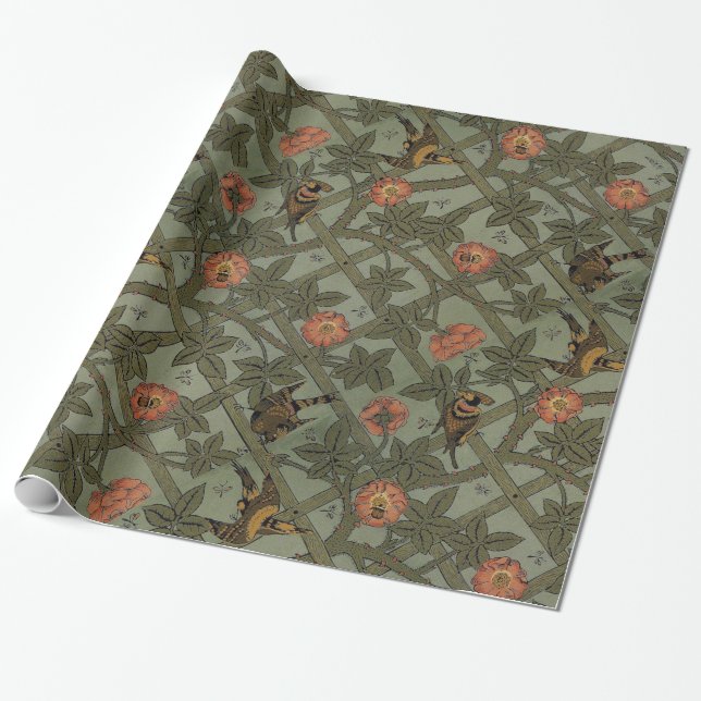 Presente Arte de Papel de Parede Treliça de William Morris (Desenrolado)