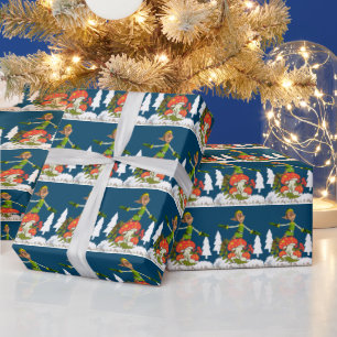 Presente Árvore Branca Elf de Papel de Moldagem de Natal