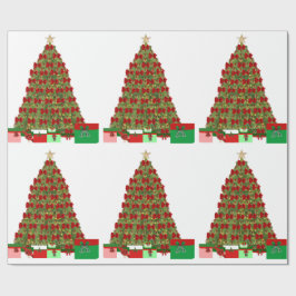 Presente Árvore de Natal com papel de moldagem de presentes