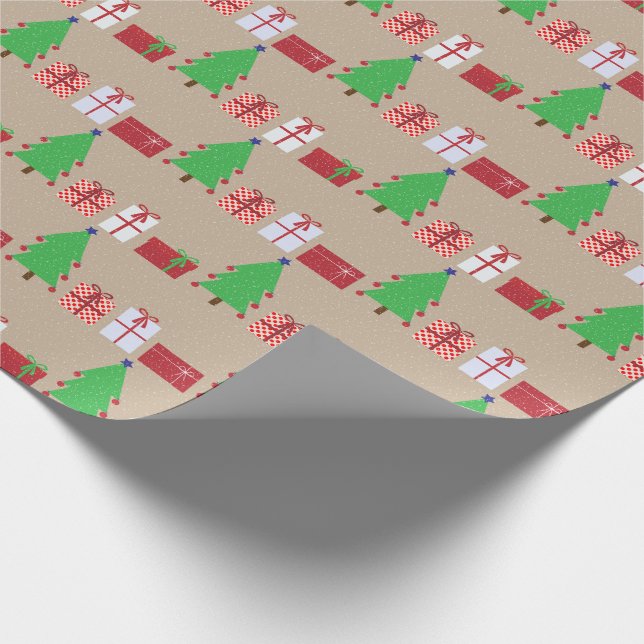 Presente Árvore de Natal e presentes no papel de enrolament (Ponta)