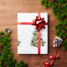 Árvore de Natal elegante em ouro, papel de embrulh
