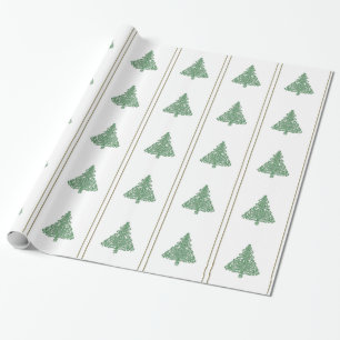 Presente Árvore de Natal verde elegante no papel de