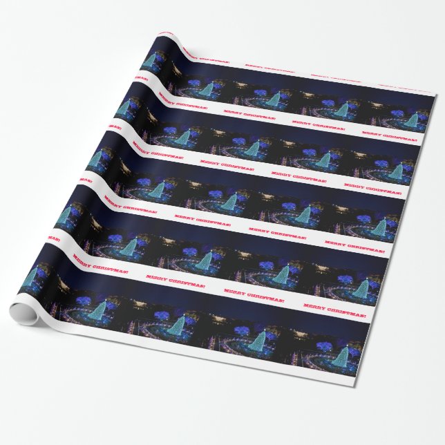 Presente Árvore nacional do Natal - papel de envolvimento (Desenrolado)