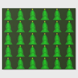 Presente Árvore natalícia com papel de enrolamento verde em