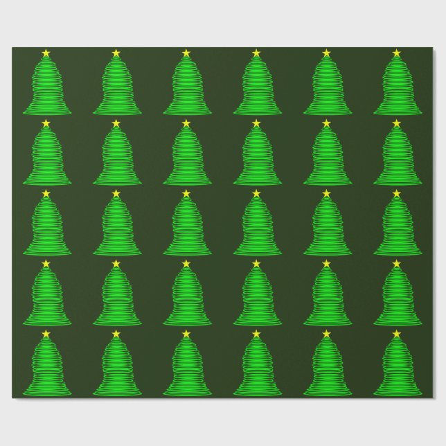 Presente Árvore natalícia com papel de enrolamento verde em (Aberto)