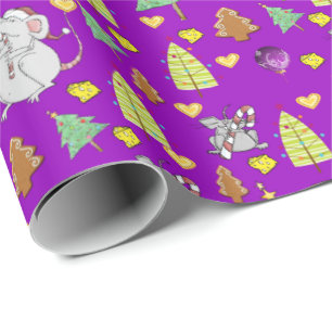 Presente Árvores de Natal Molhando Papel Mouse Queijo Puro