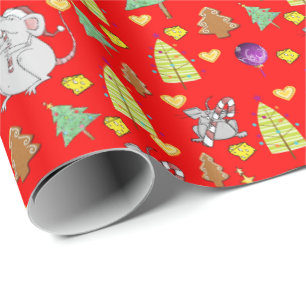Presente Árvores de Natal Molhando Papel Mouse Queijo Verme