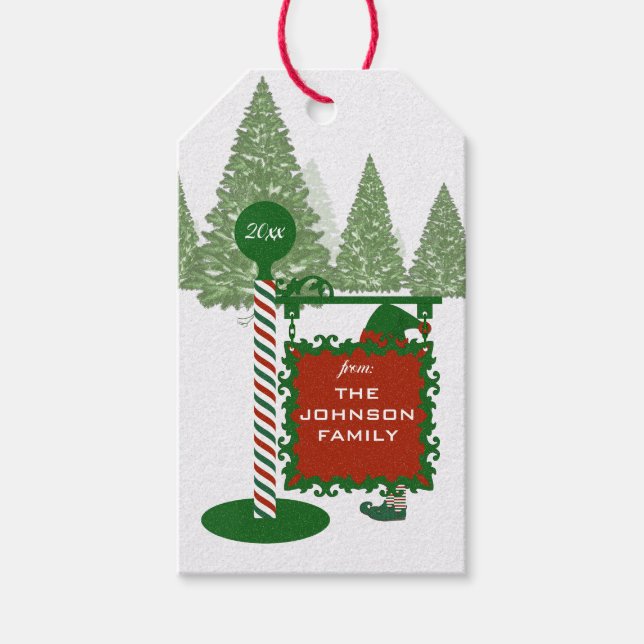 Presente Assinar do Feliz Natal da Família para a Etiqueta  (Frente)