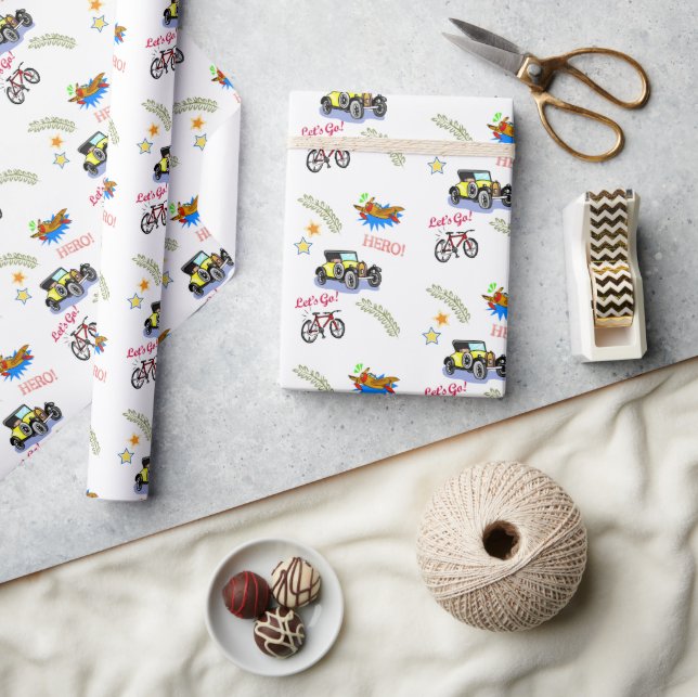 Presente Avião de bicicleta com papel de enrolamento brilha (Artesanato)