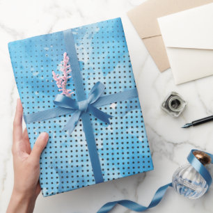 Presente Azul Aquarela com papel de moldagem por padrão de