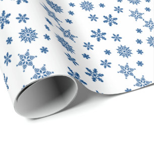 Presente Azul Flocos de Neve Papel de Moldagem de Natal