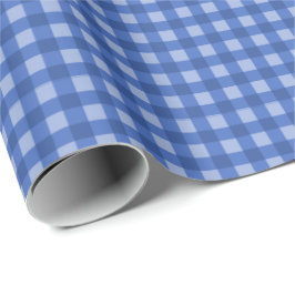 Presente Azul Marinho| Papel de enrolamento de gingham azul