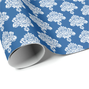 Presente Azul Papel branco para enrolamento de Damascos