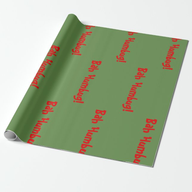 Presente Bah Humbug de Natal! Papel de empacotamento (Desenrolado)