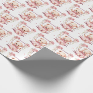 Presente Bebê Rosa Bebê Bebê Bebê Urso De Teddy Com Papel D