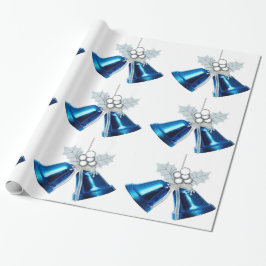 Presente Bells Azuis E Papel De Molho De Holly Branca