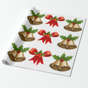 Presente Bells de Natal e Papel de Mola de Fita