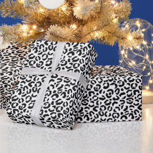 Presente Belo Leopardo Imprime Papel de Vestido de Natal