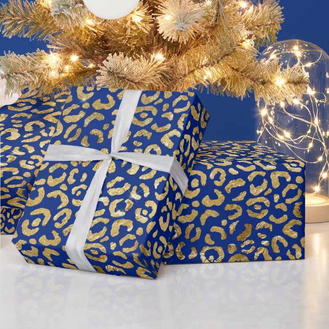 Presente Belo Leopardo Imprime Papel de Vestido de Natal (Feriados)