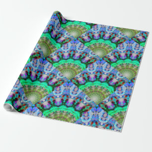 Presente Belo papel de moldagem de MANDALA AZUL VERDE