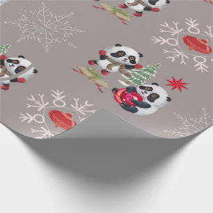 Presente Belo papel de moldagem de natal Panda