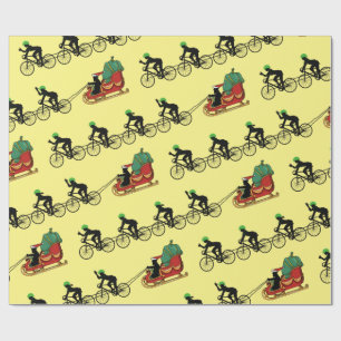 Presente Bicicletas Puxando Papais noeis Leve Papel de ondu
