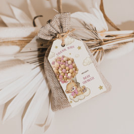 Presente Boho Bear Rosa Etiqueta de Agradecimento para Chás