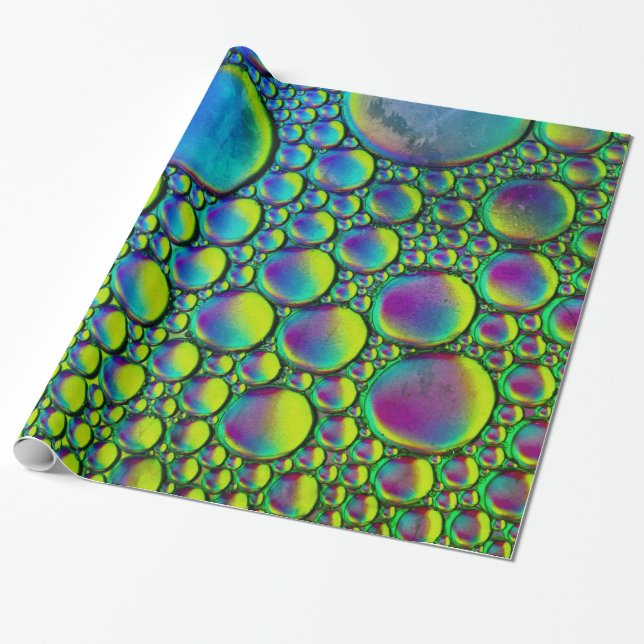 Presente Bolhas de Abstrato Verde para Papel Molhado (Desenrolado)