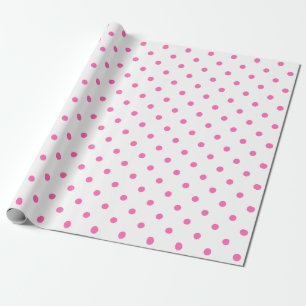 Presente Bolinhas rosa no papel de quebra de espaço grande