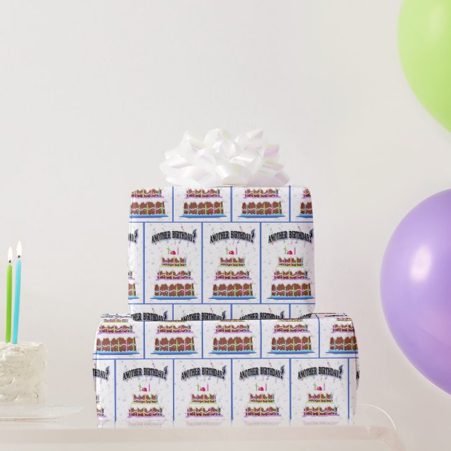 Presente Bolo de Aniversário com Papel de Embalagem Confett (Presentes para festas)