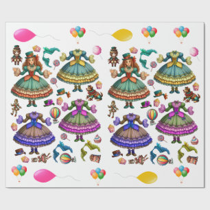 Presente Boneca de papel e vestidos vitorianos do Circo