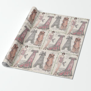 Presente Boneca de papel vitoriana vintage com vestidos